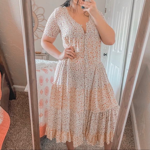 Vintage Dresses & Skirts - Vintage Cottage Core Patchwork Granny Floral Airy Button Down Flower Maxi Dress